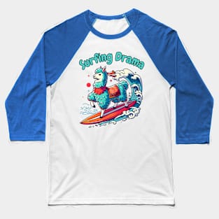 Surfing llama Baseball T-Shirt